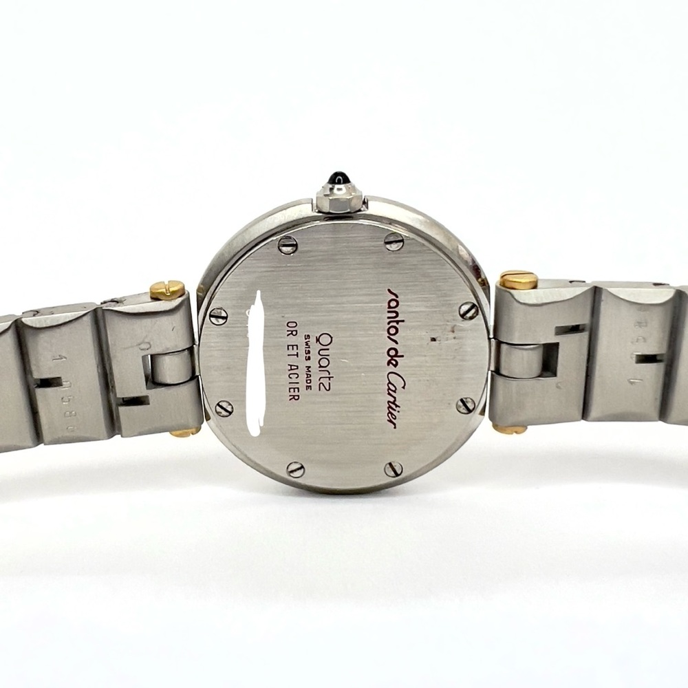 CARTIER SANTOS Ronde 27mm 2 Tone 0.40TCW DIAMOND Watch White Dial - Picture 6 of 8